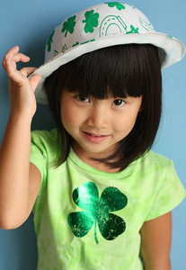 Girl with Green Four Leaf Clover Tshirt