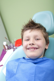 Pediatric dentisty, boy in chair